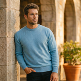 Light Blue “Qocha” Crew Neck Sweater