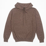 Suéter Hoodie Adriano Marrón Tabaco de baby alpaca, Cusco - Etno Alpaca