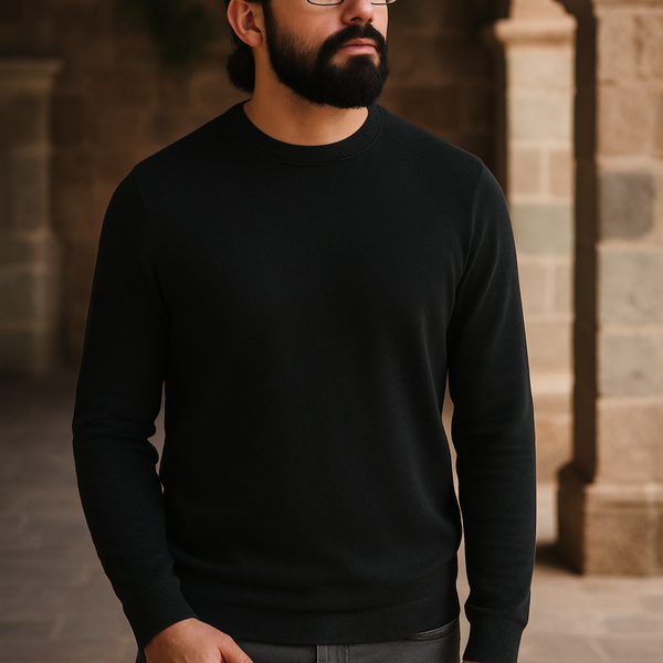 Suéter “Yana Pacha” cuello O Negro