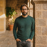 Green O-neck Sweater “Uchu Kuski”