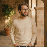 Suéter cuello O blanco “Yuraq Illari”