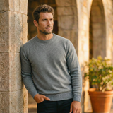 Gray O-neck Sweater “Rumi T'ika”