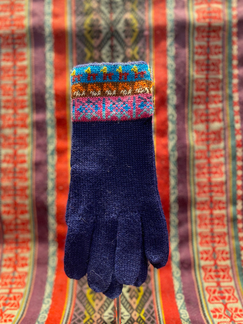 Gloves with colorful design